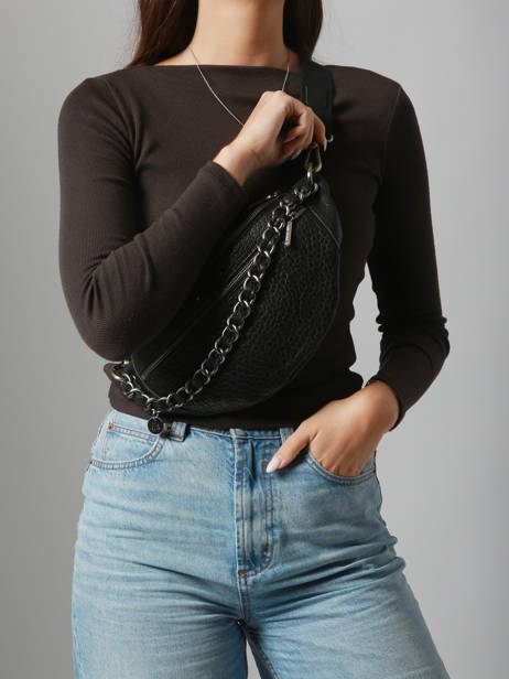 Heuptasje Vintage Leder Mila louise Zwart vintage 23689EX ander zicht 1